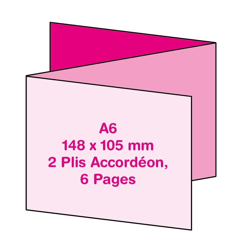 Format Paysage A6 (14.8 x 10.5 cm), 2 Plis Accordéon