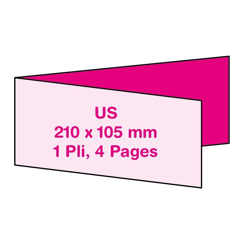 Format Paysage US (21 x 10.5 cm), 1 Pli