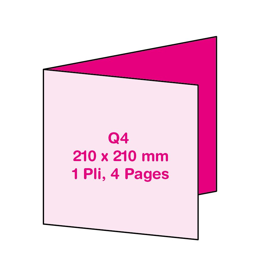 Format Q4 (21 x 21 cm), 1 Pli