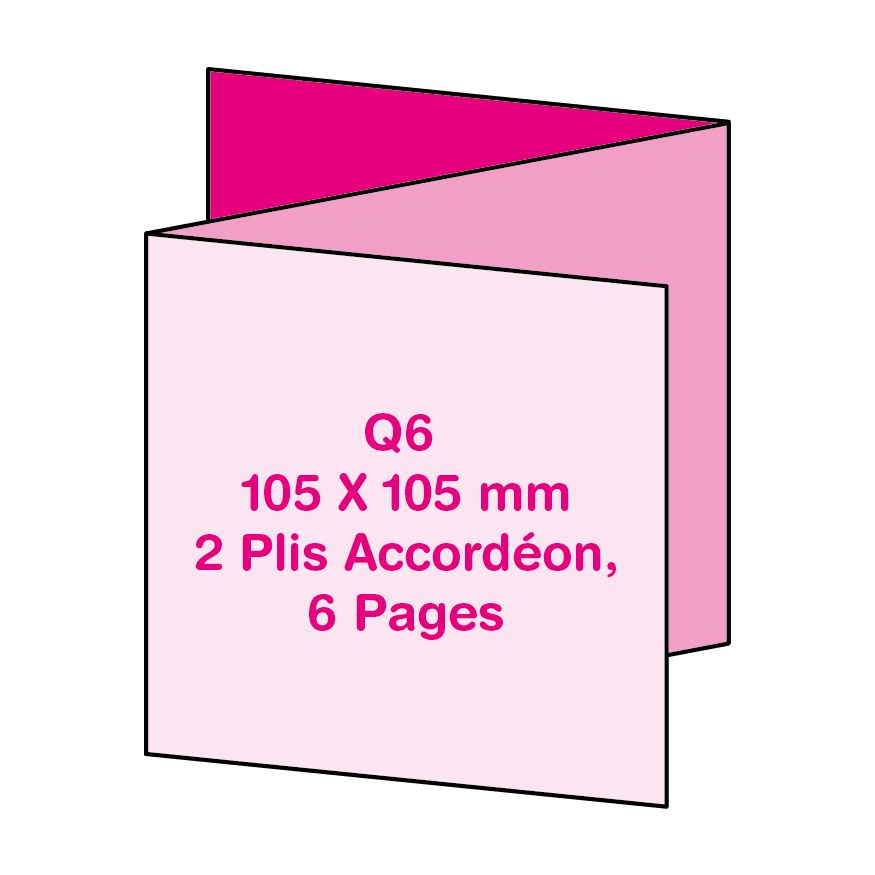 Format Q6 (10.5 x 10.5 cm), 2 Plis Accordéon
